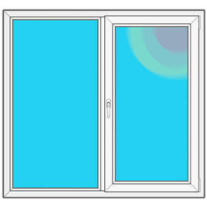 Серия домов II 18 - Двухстворчатое окно с энергосберегающим стеклопакетом